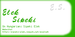 elek sipeki business card